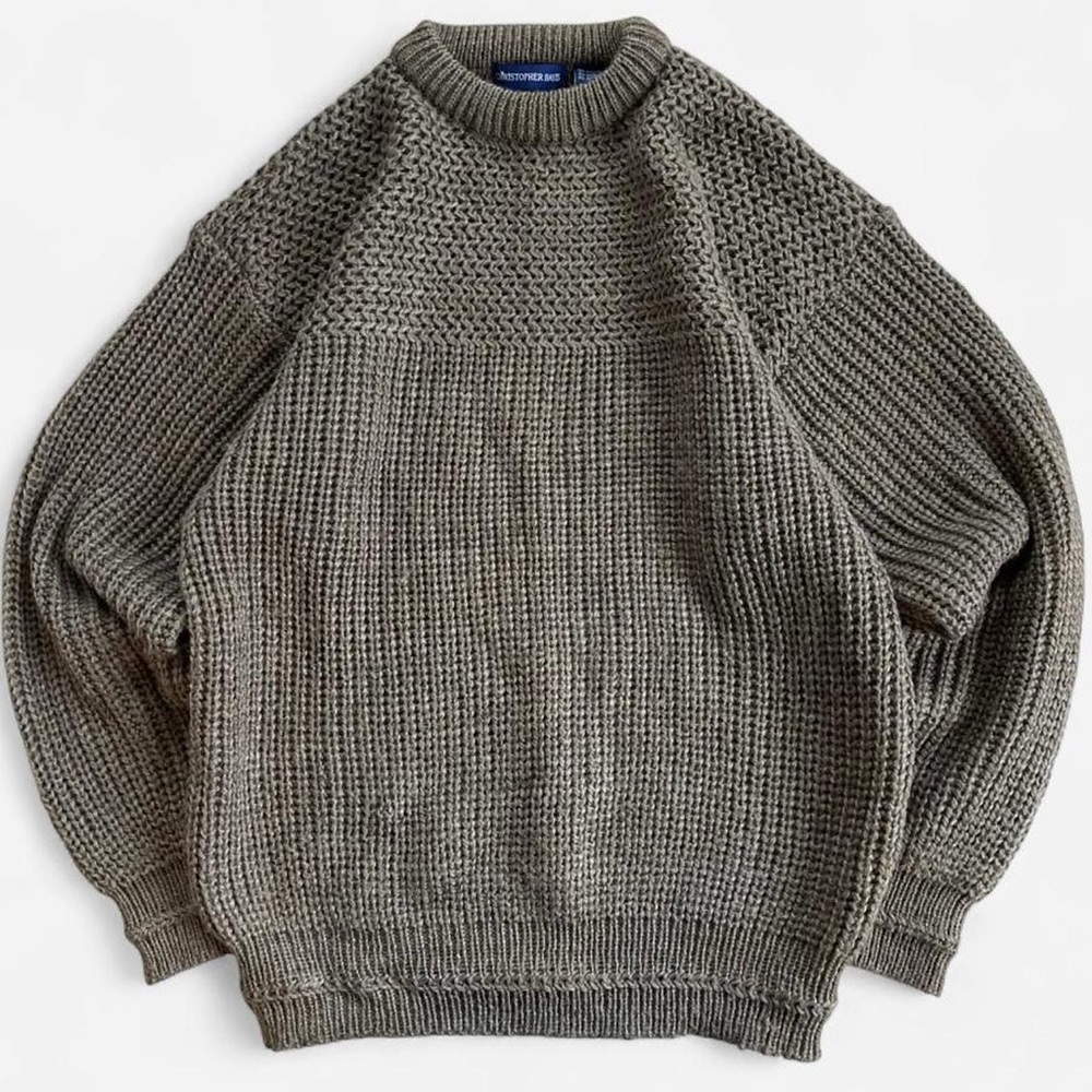 Vintage Christopher Hayes Earthy Green Acrylic/Wool/ Polyester Knit Sweater L